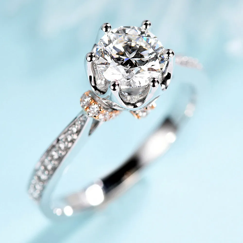 GIA Diamond Crown Engagement Ring