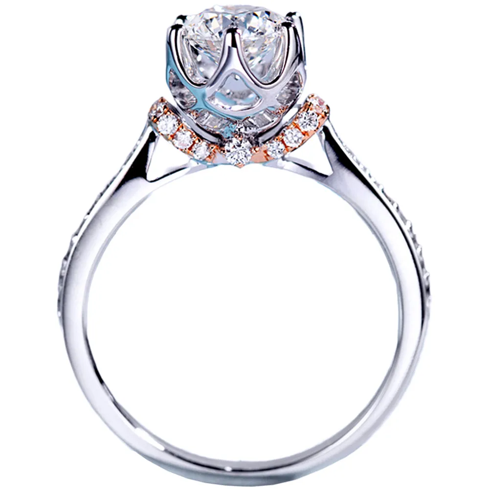 GIA Diamond Crown Engagement Ring