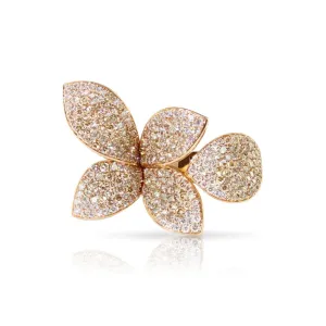 Giardini Segreti 18K Rose Gold White & Champagne Pavé Diamond Ring