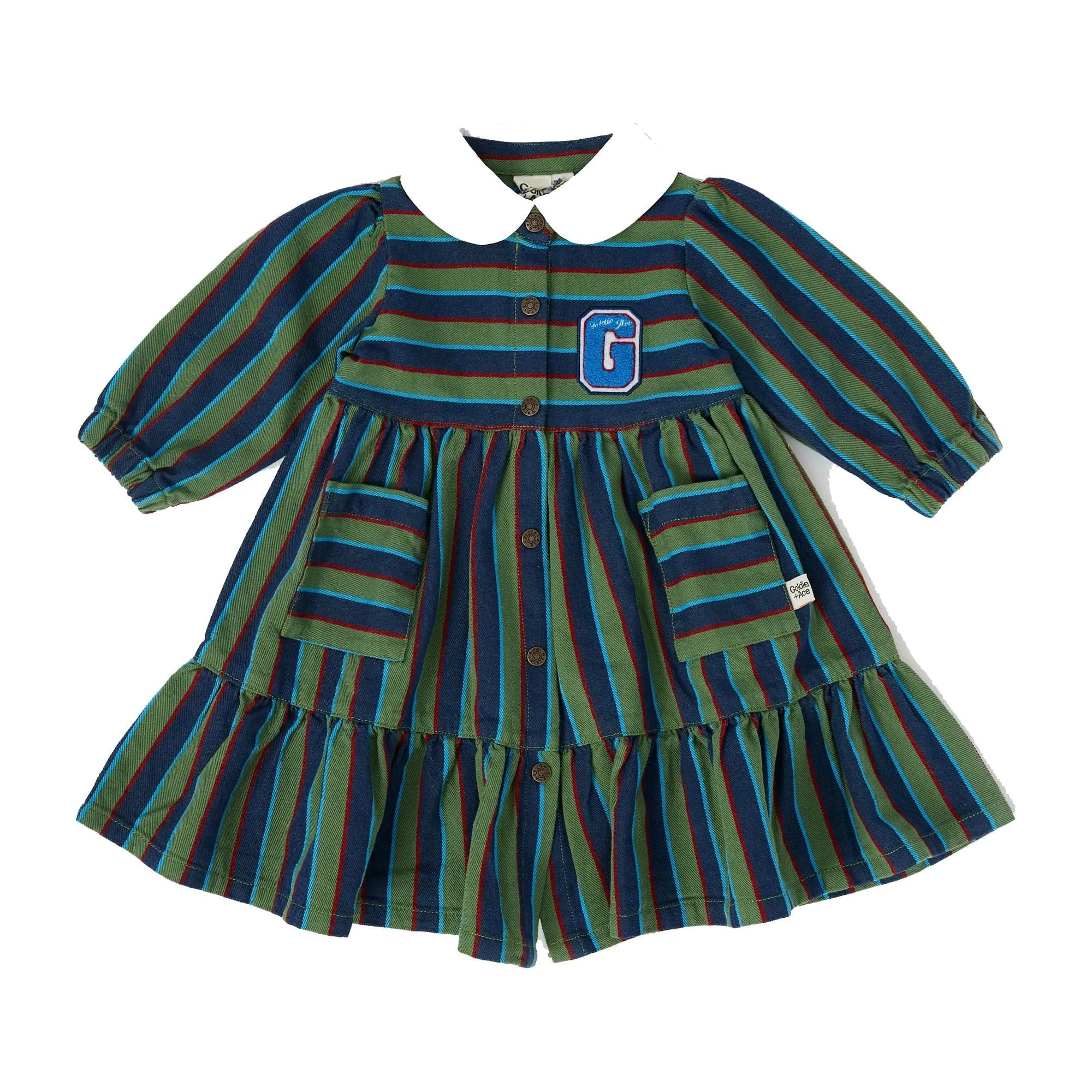 Gigi Tiered Twill Dress Heritage Stripe