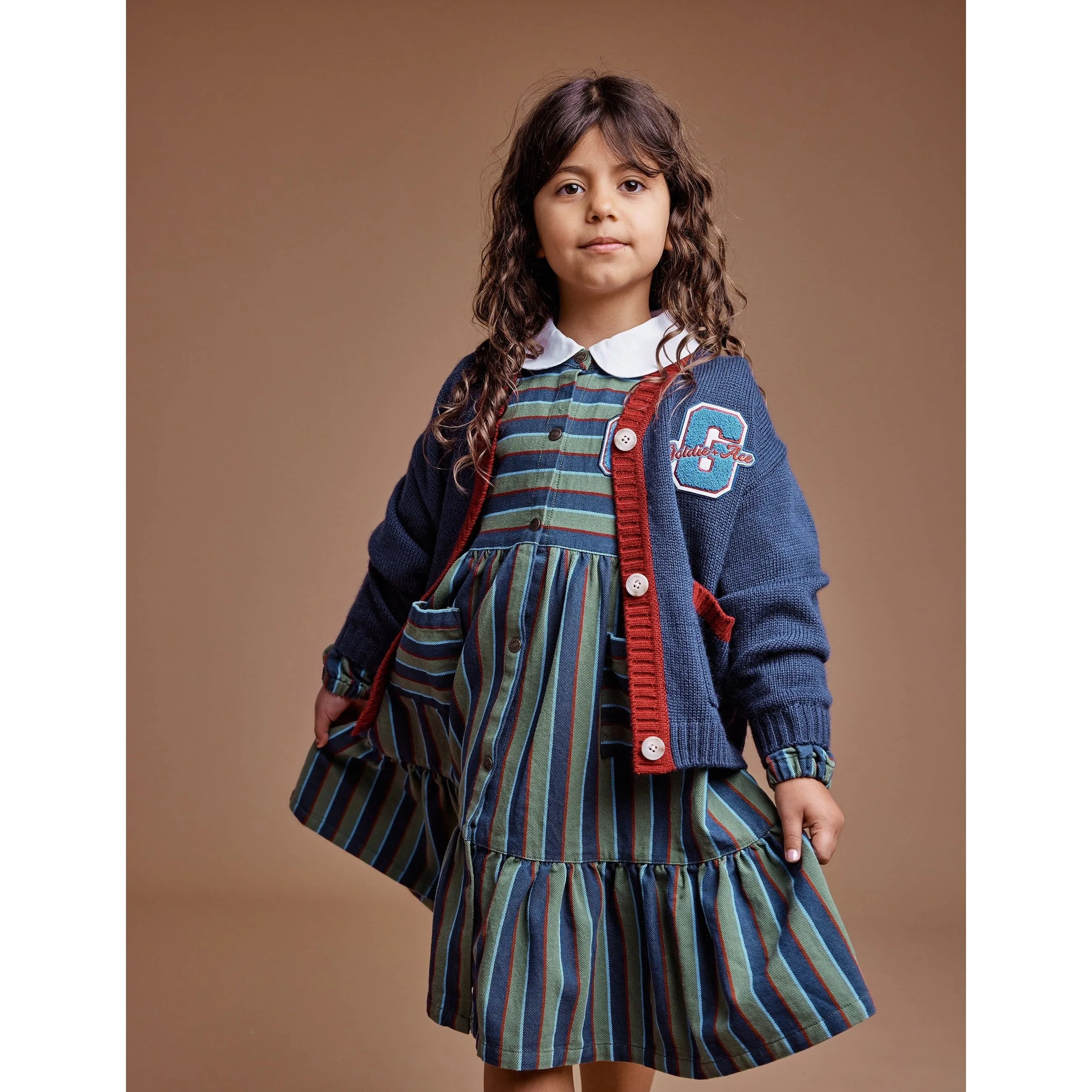 Gigi Tiered Twill Dress Heritage Stripe