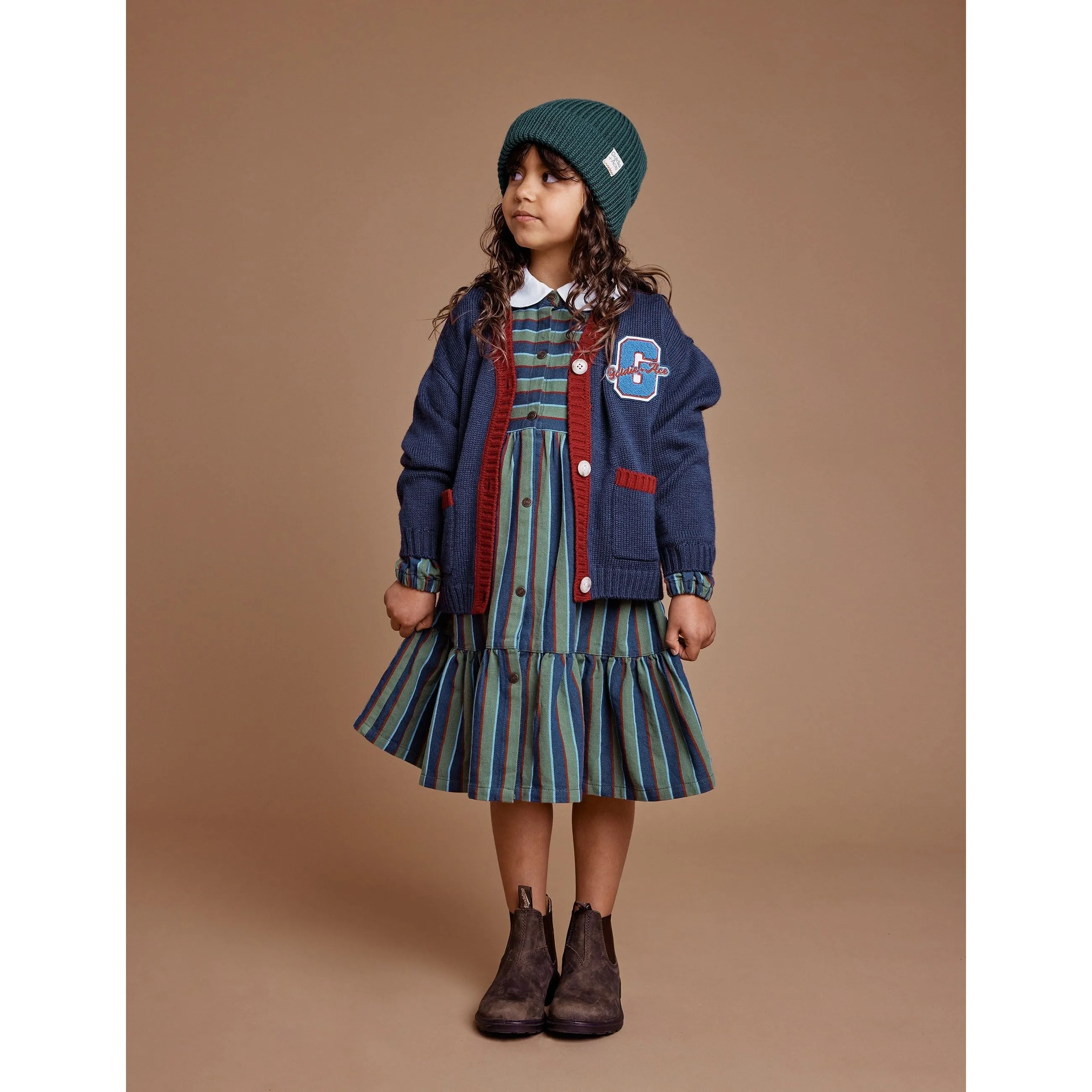 Gigi Tiered Twill Dress Heritage Stripe