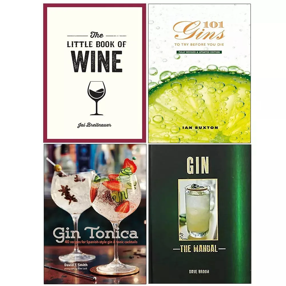 Gin Manual,101 Gins To Try Before,Gin Tonica, Little Book of Wine 4 Books Set