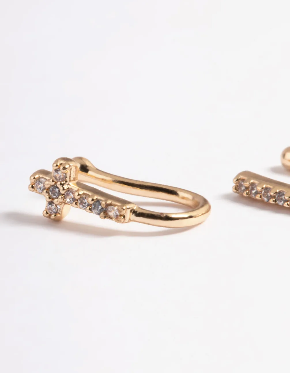 Gold Cubic Zirconia Faux Nose Ring Pack