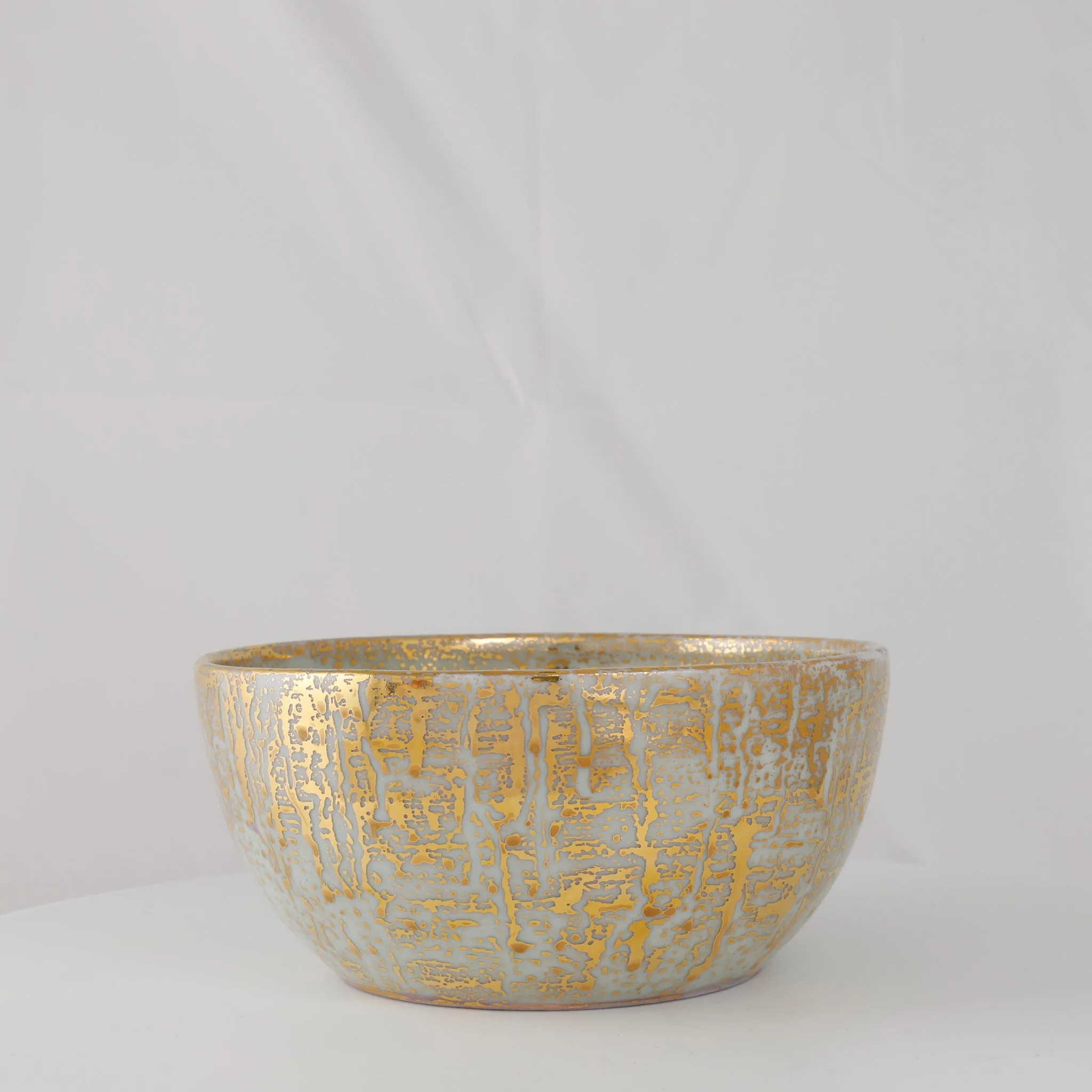 Gold Drizzle Glazed Accent Bowls