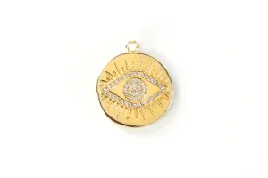 Gold Pave Evil Eye Charm