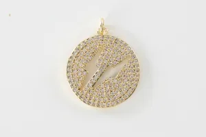 Gold Pave Lightning Bolt Charm