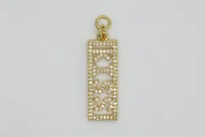 Gold Pave Long Kiss Charm