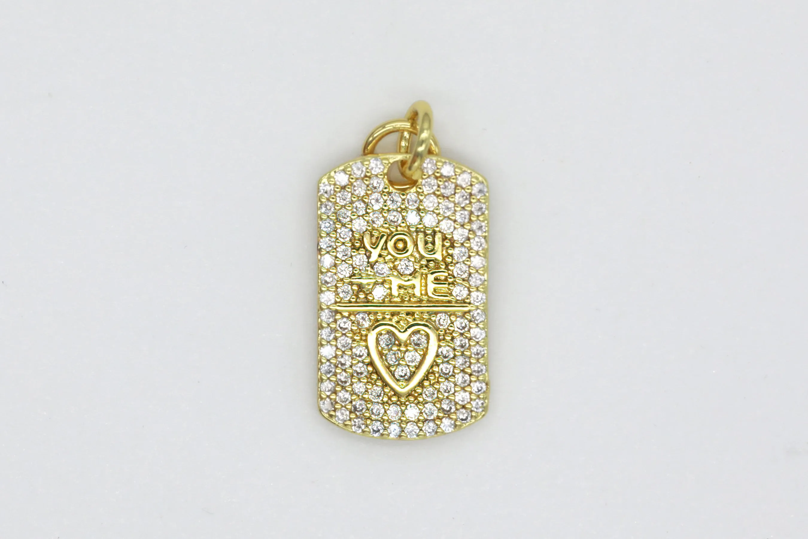 Gold Pave You   Me Charm