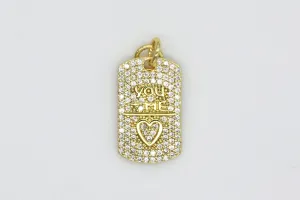 Gold Pave You   Me Charm