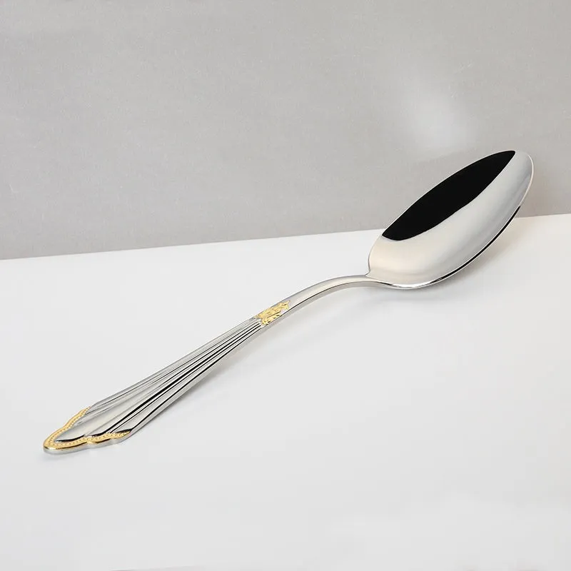 Gold Plated Cutlery Set 16pcs Luxury Dinner Sets Stainless Steel knives forks Royal Dining Table Setting Western Dinnerware Set