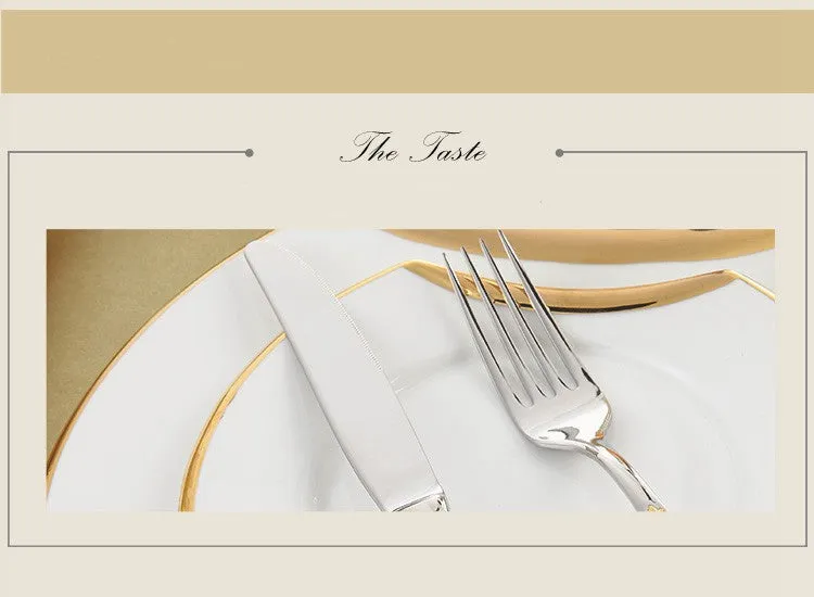Gold Plated Cutlery Set 16pcs Luxury Dinner Sets Stainless Steel knives forks Royal Dining Table Setting Western Dinnerware Set