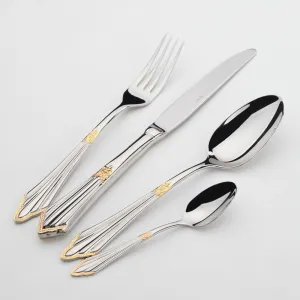 Gold Plated Cutlery Set 16pcs Luxury Dinner Sets Stainless Steel knives forks Royal Dining Table Setting Western Dinnerware Set