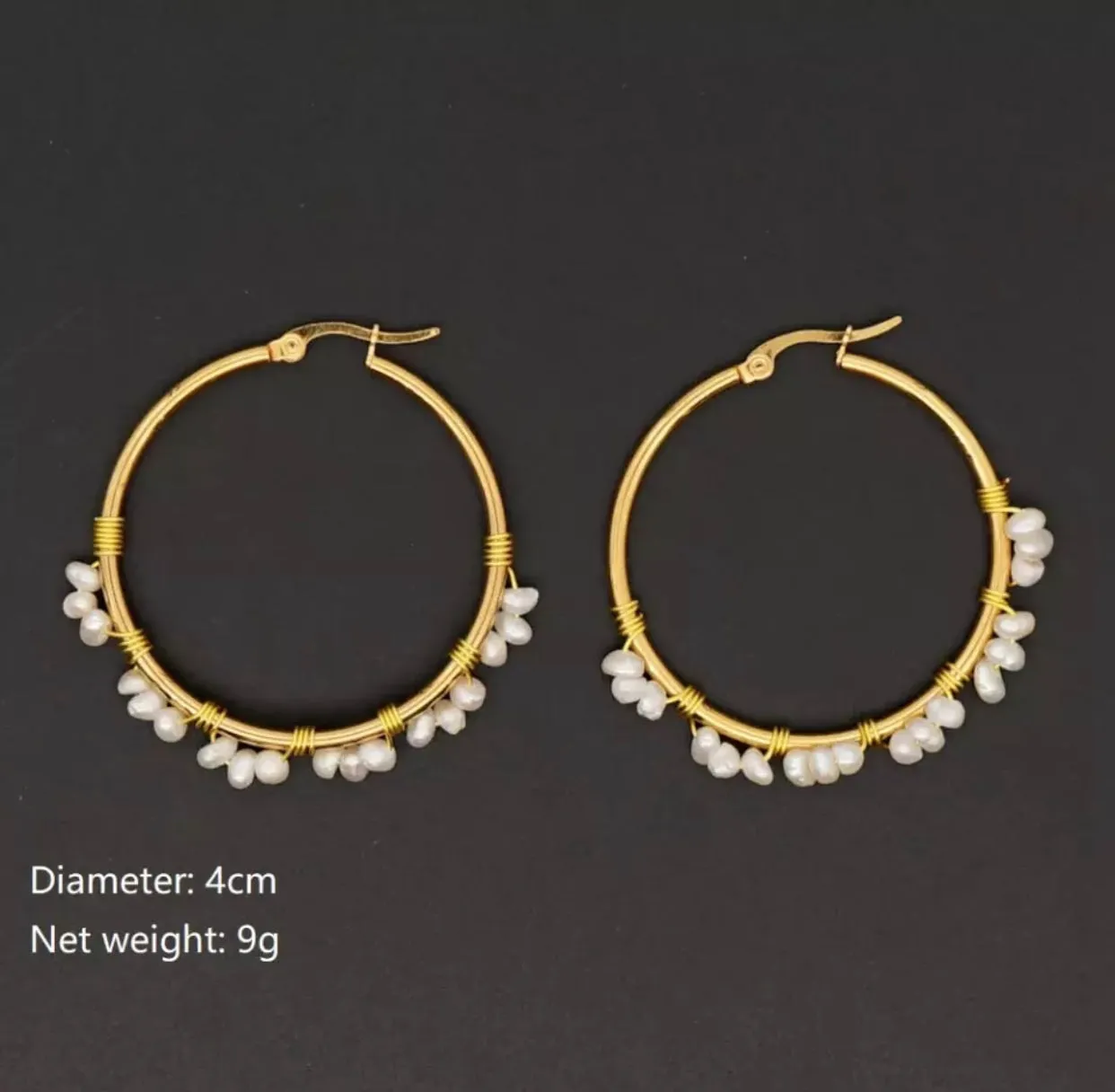 Gold Plated Earrings with Fresh Water Pearls 220-45 | Erika Williner Designs