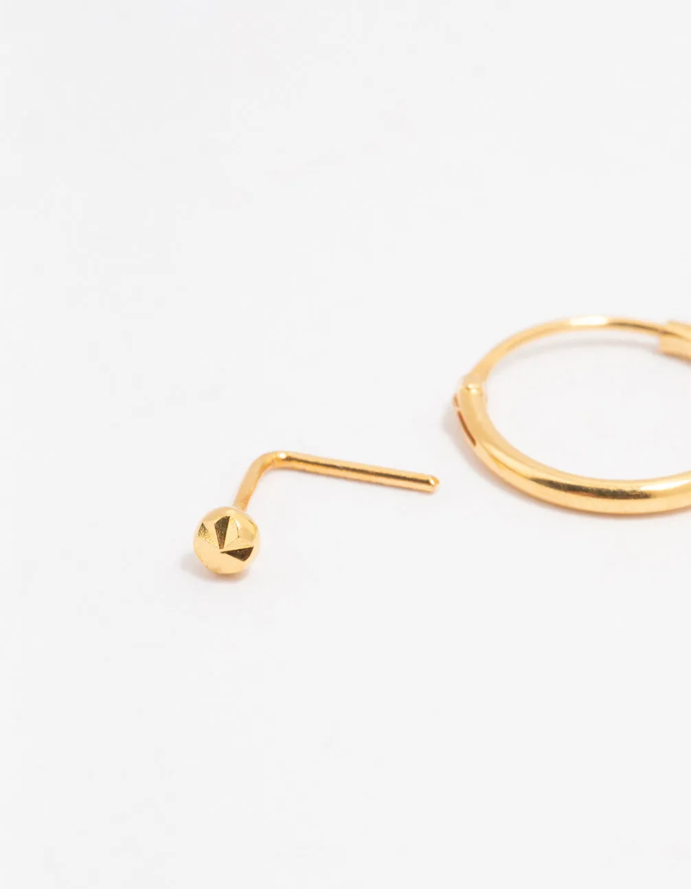 Gold Plated Sterling Silver Nose Ring & Studs 3-Pack