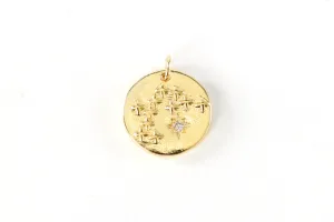 Gold Rhinestone Star Galaxy Charm