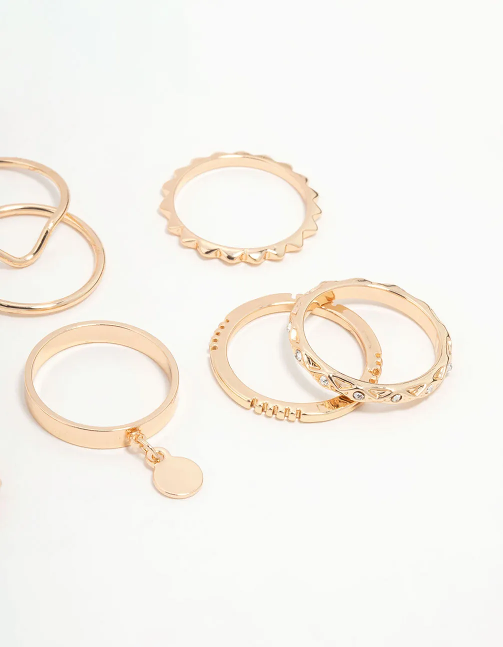 Gold Swirl Mixed Stacking Rings 8-Pack