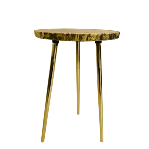Golden Quartz Agate Organic Edge Accent Table