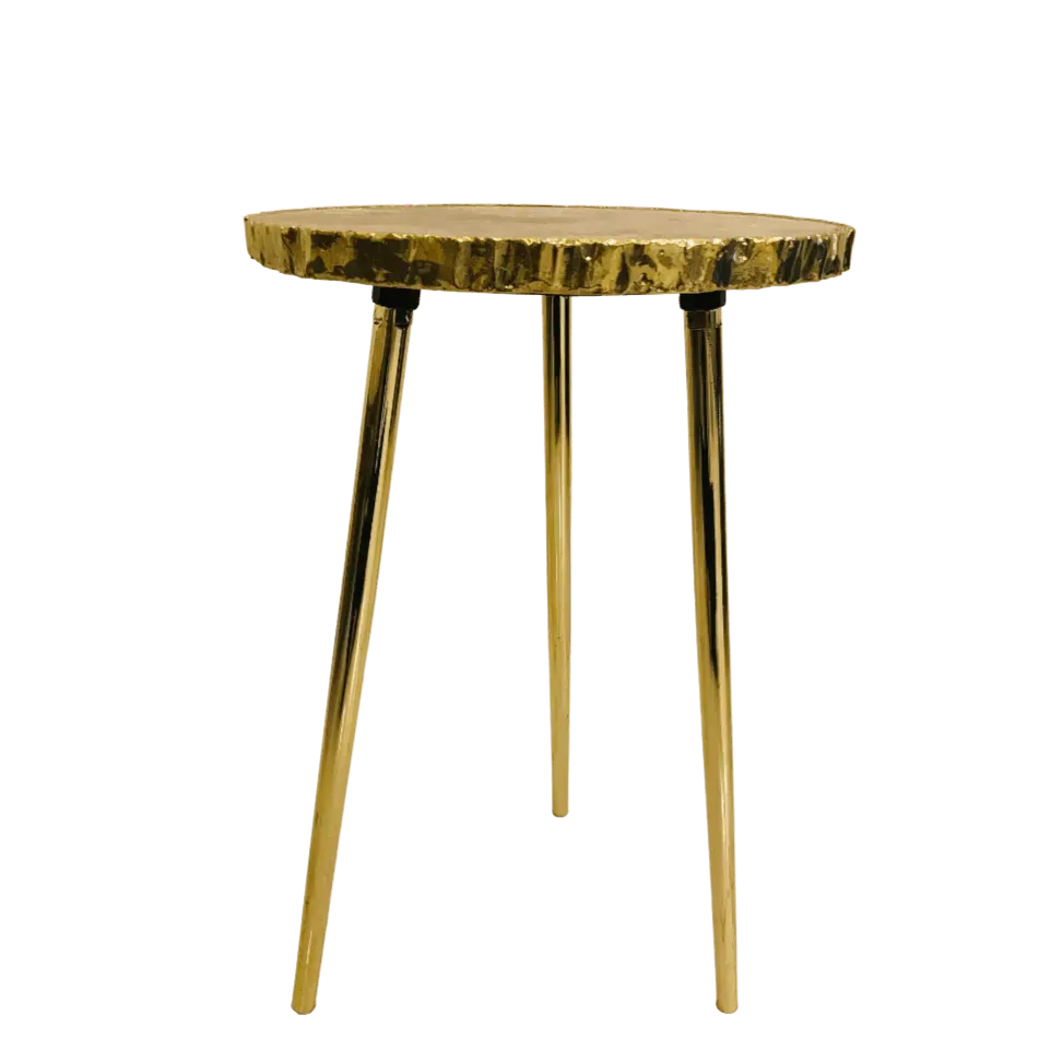 Golden Quartz Agate Organic Edge Accent Table