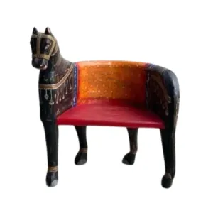 Hand Crafted Wooden Horse Maharaja chair