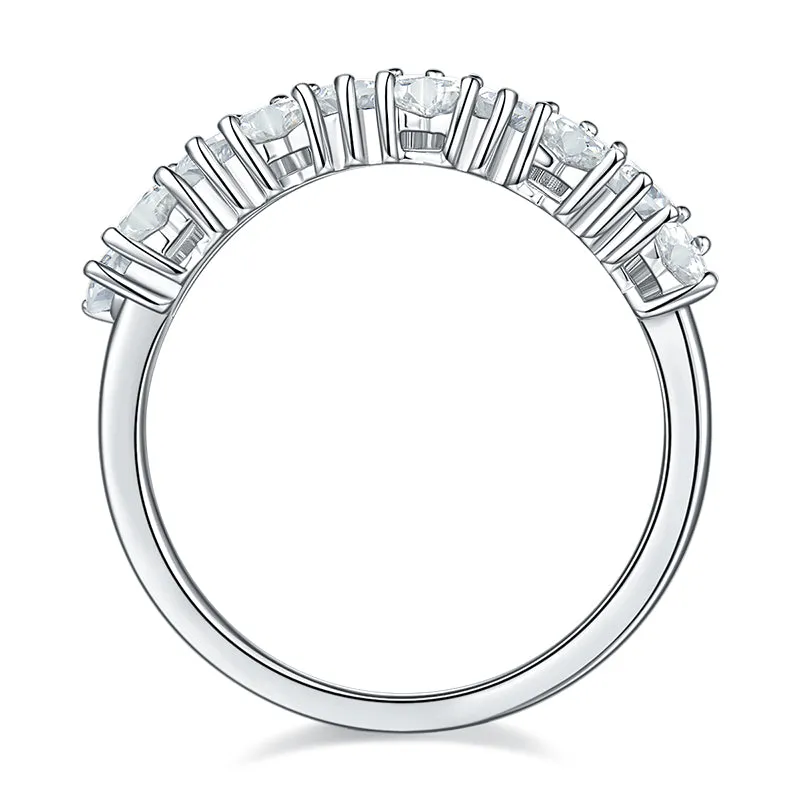 Heart-Shaped 3x3mm Moissanite Fashion Half Eternity Ring