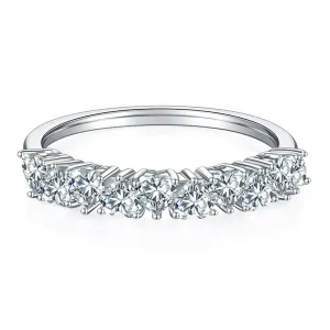 Heart-Shaped 3x3mm Moissanite Fashion Half Eternity Ring