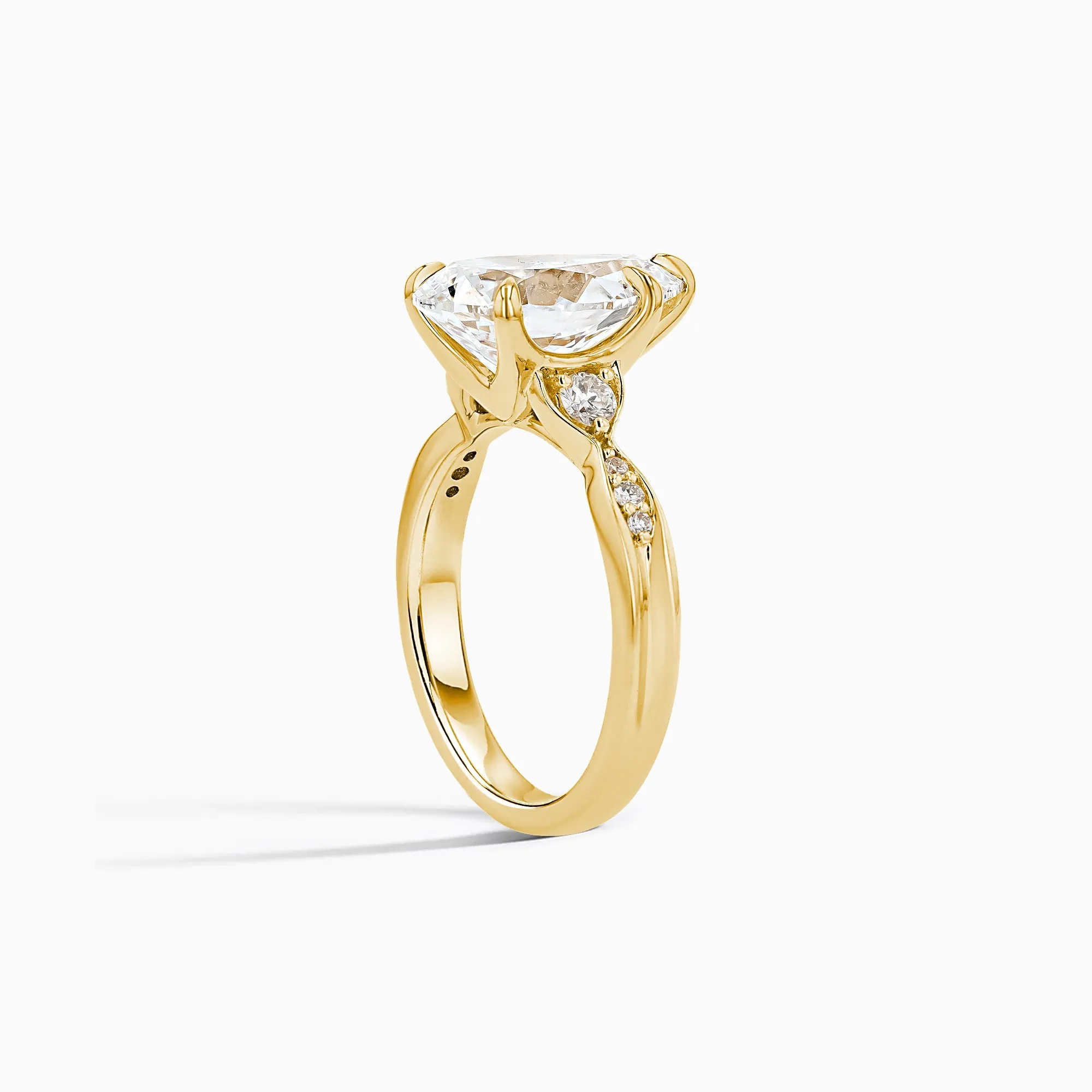 Heritage 3ct. Pear-Cut Lab Diamond Statement Engagement Ring in 18K Yellow Gold size 4.5