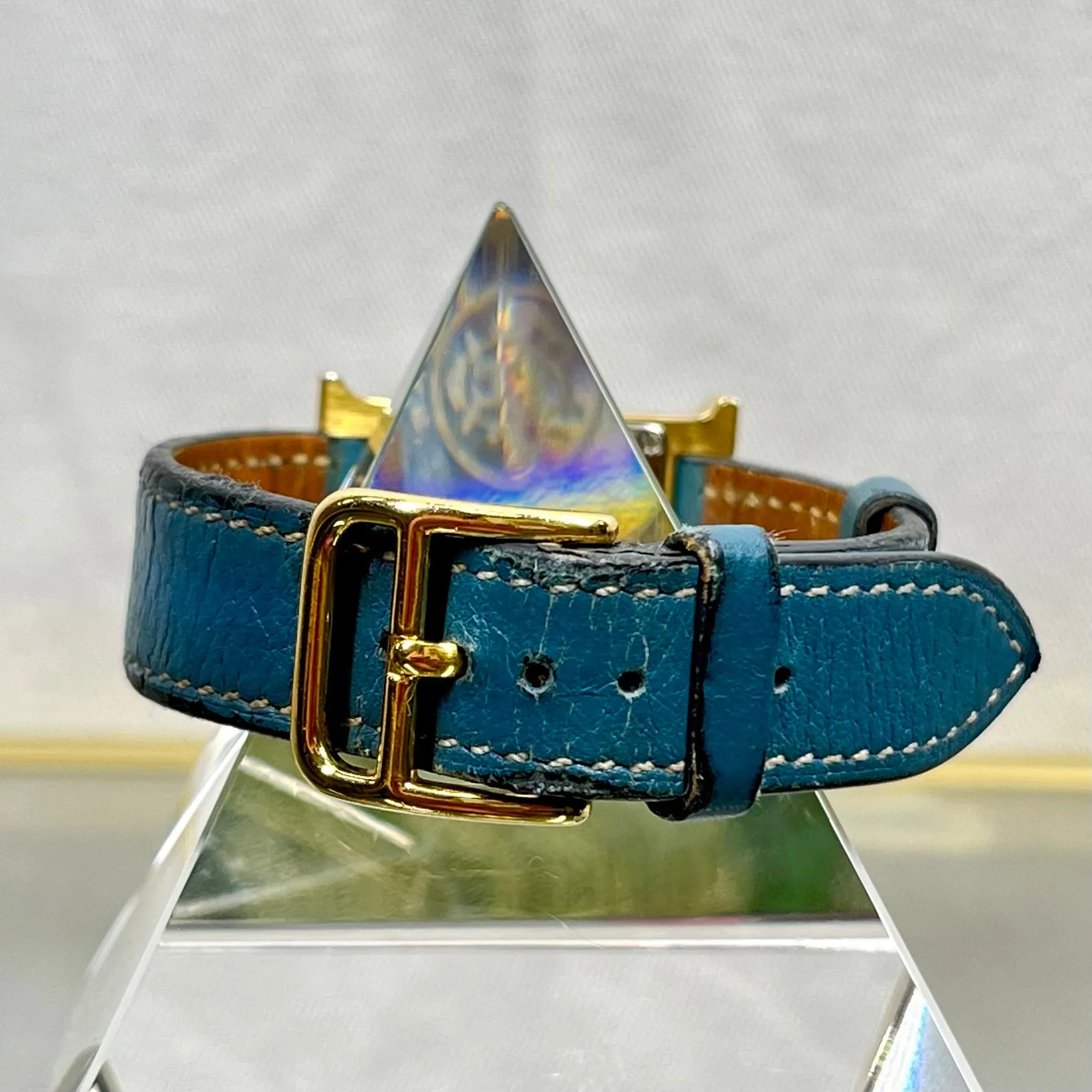HERMES HH1.201  Blue Gold Plated H Quartz Ladies Watch