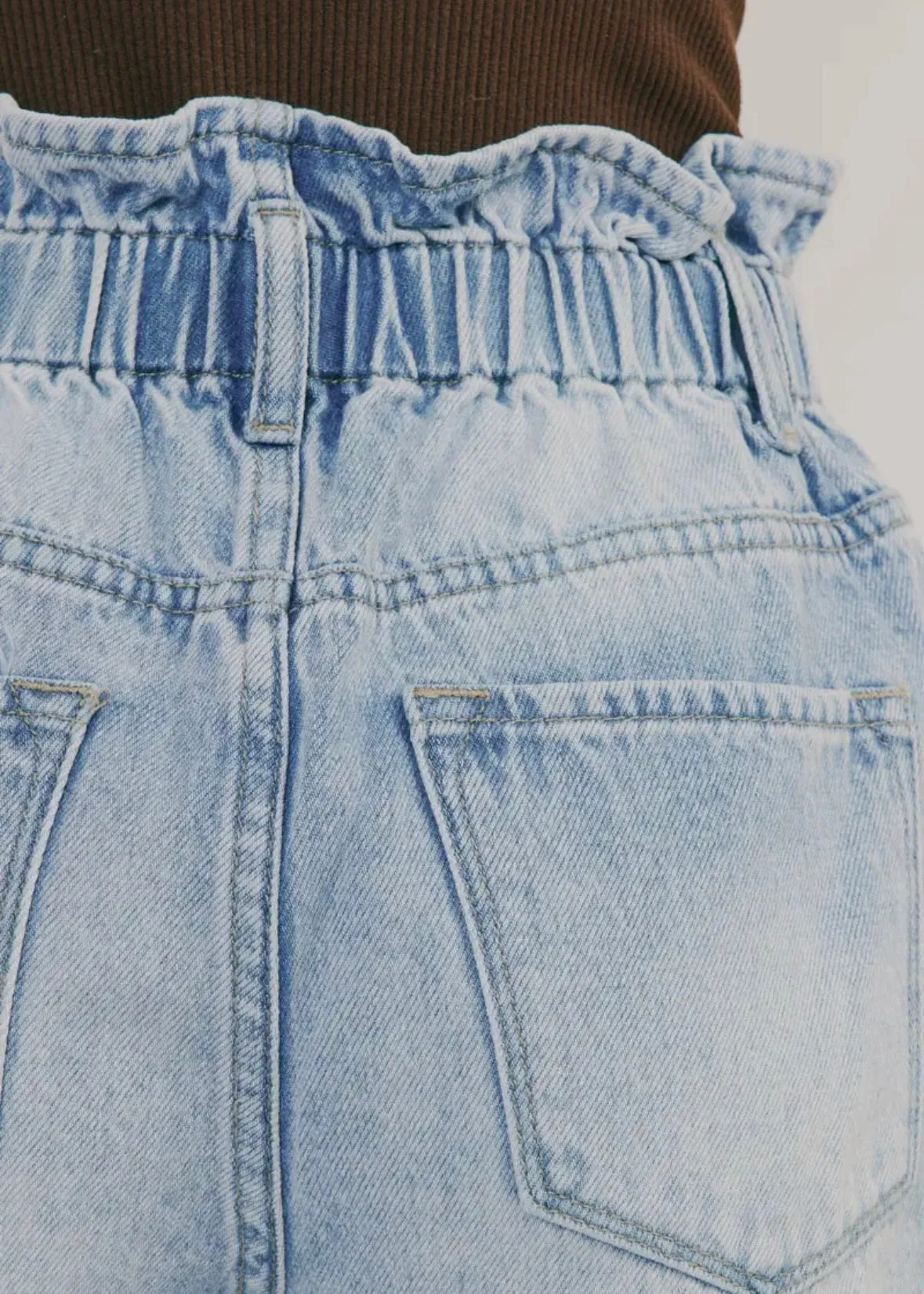 High Rise Paper Bag Shorts by Kan Can