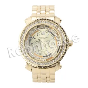 HIP HOP RAONHAZAE MIGOS LUXURY GOLD FINISHED LAB DIAMOND WATCH