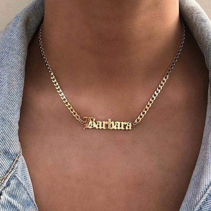 Horsewhip Chain Custom Name Necklace