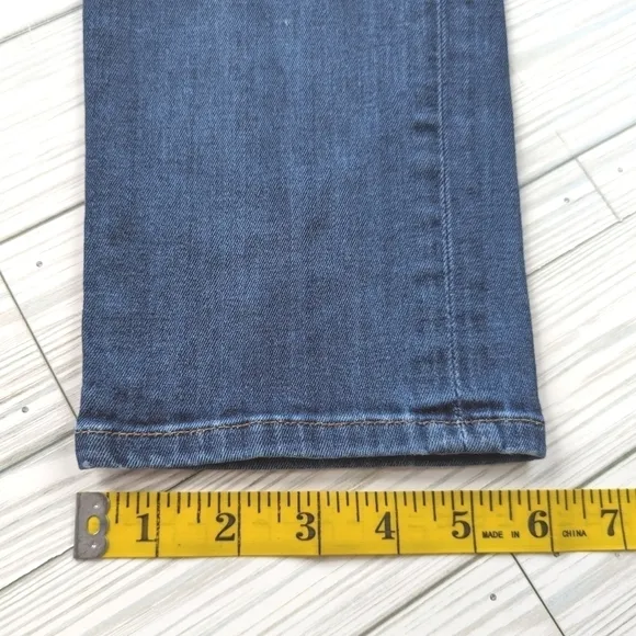 Hudson Jeans Mid Rise Skinny Jeans in Distressed Blue Size 29