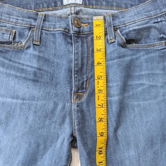 Hudson Jeans Mid Rise Skinny Jeans in Distressed Blue Size 29