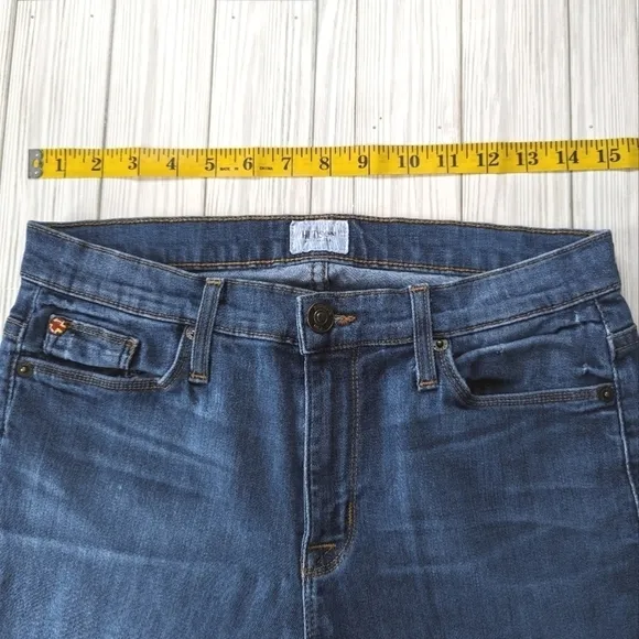 Hudson Jeans Mid Rise Skinny Jeans in Distressed Blue Size 29