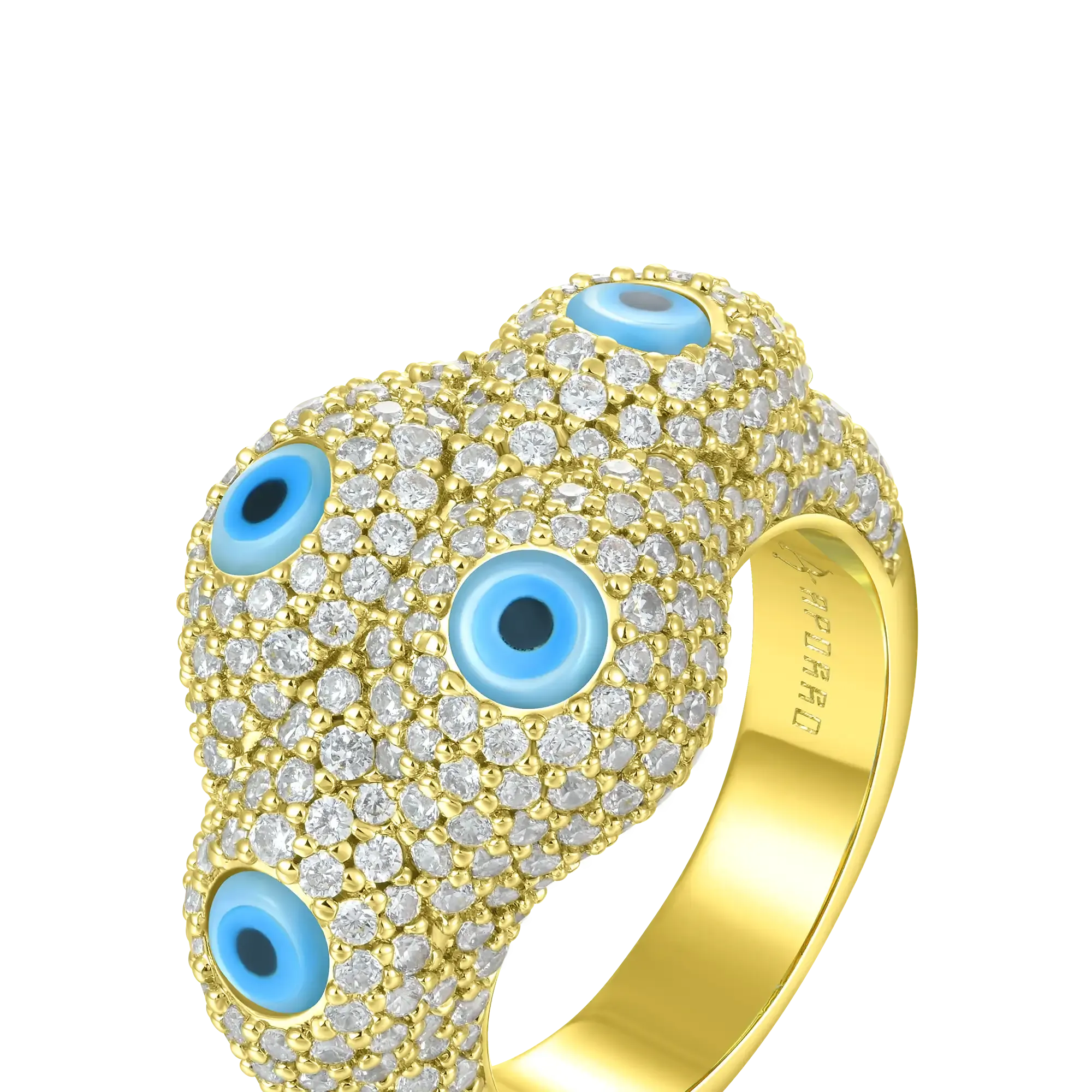 Iced Nazar Aegis Ring - Small