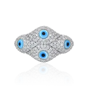 Iced Nazar Aegis Ring - Small