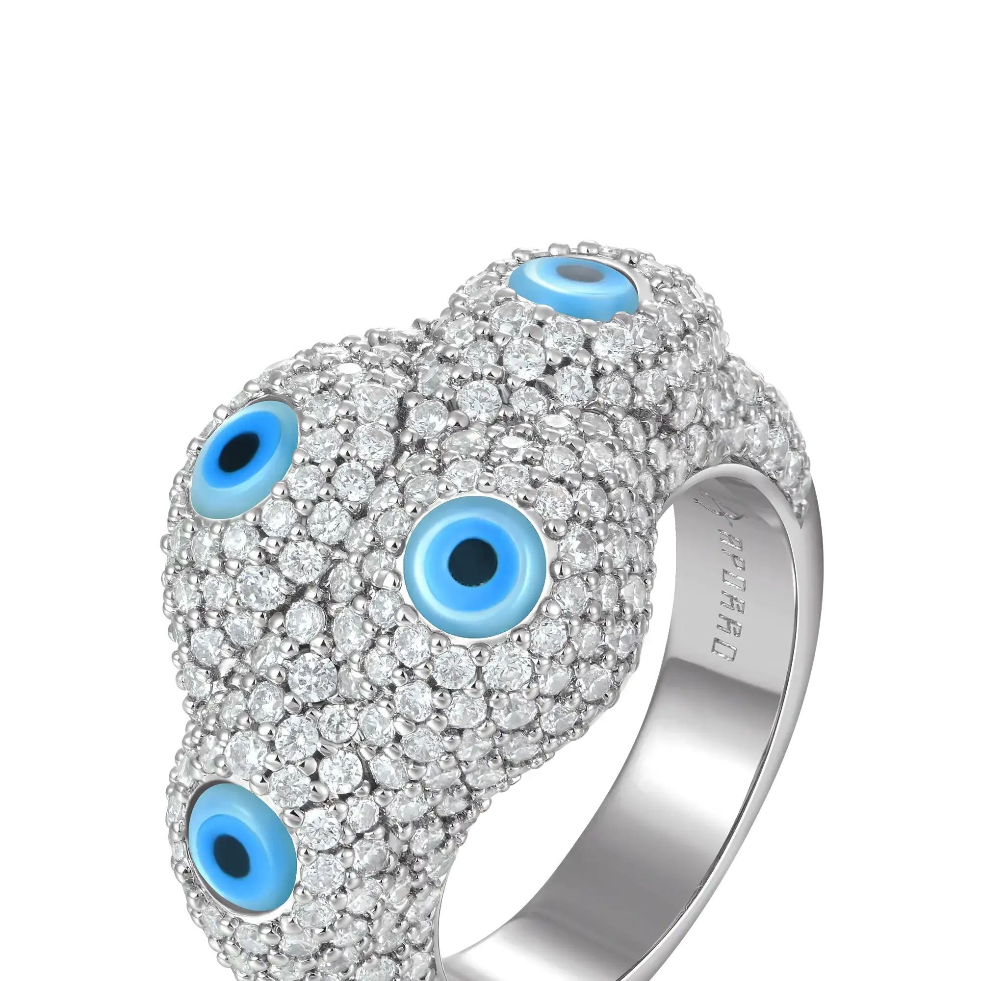 Iced Nazar Aegis Ring - Small