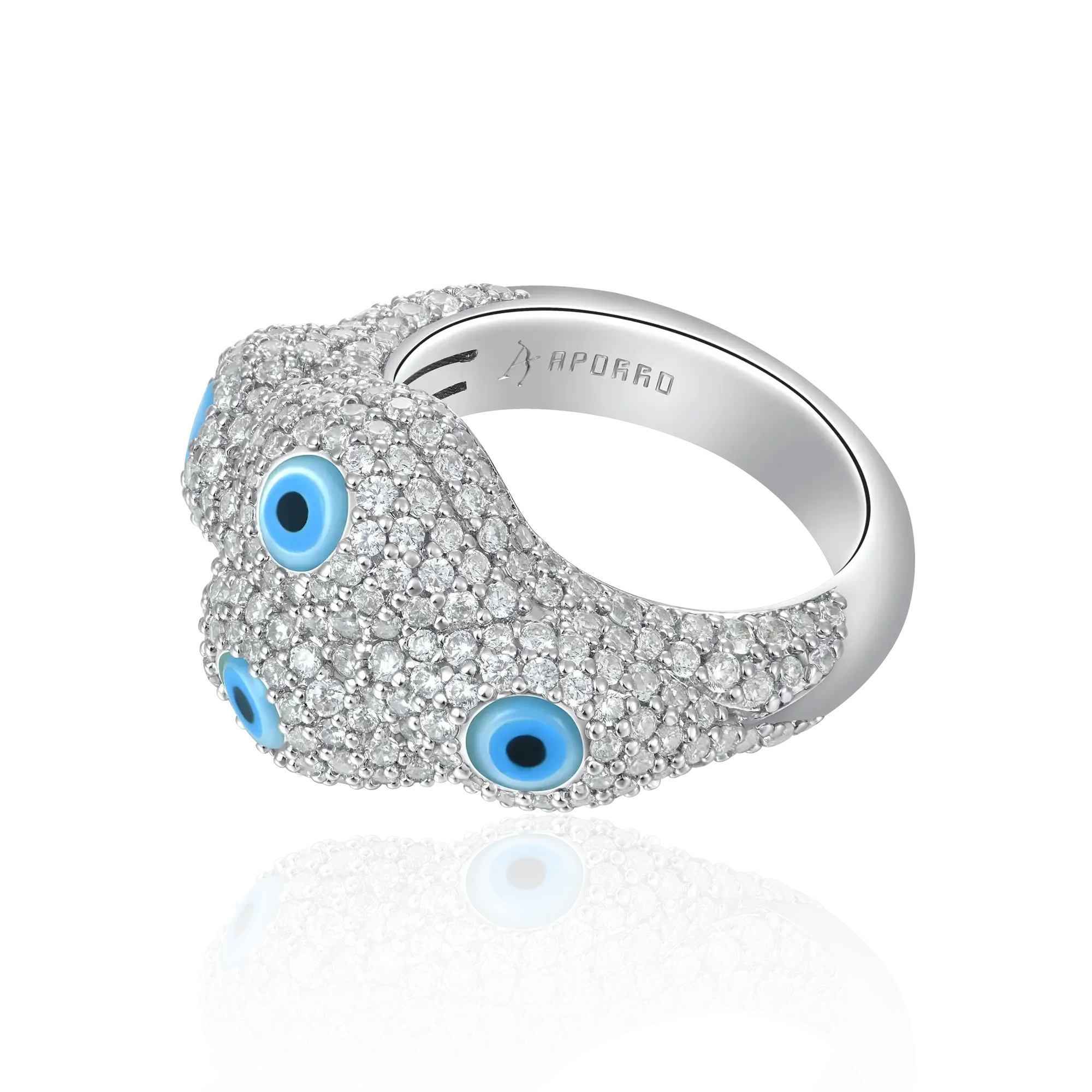 Iced Nazar Aegis Ring - Small