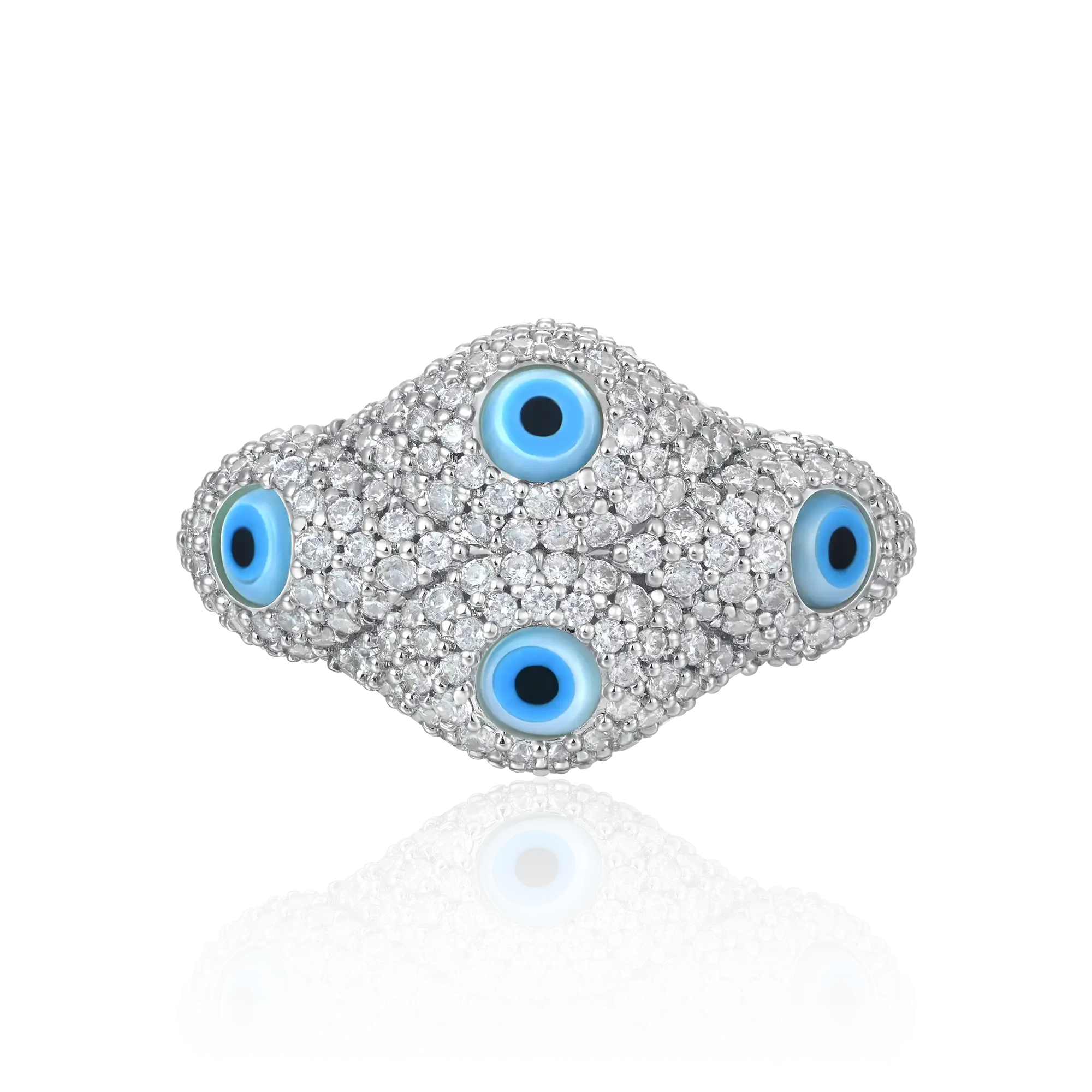 Iced Nazar Aegis Ring - Small
