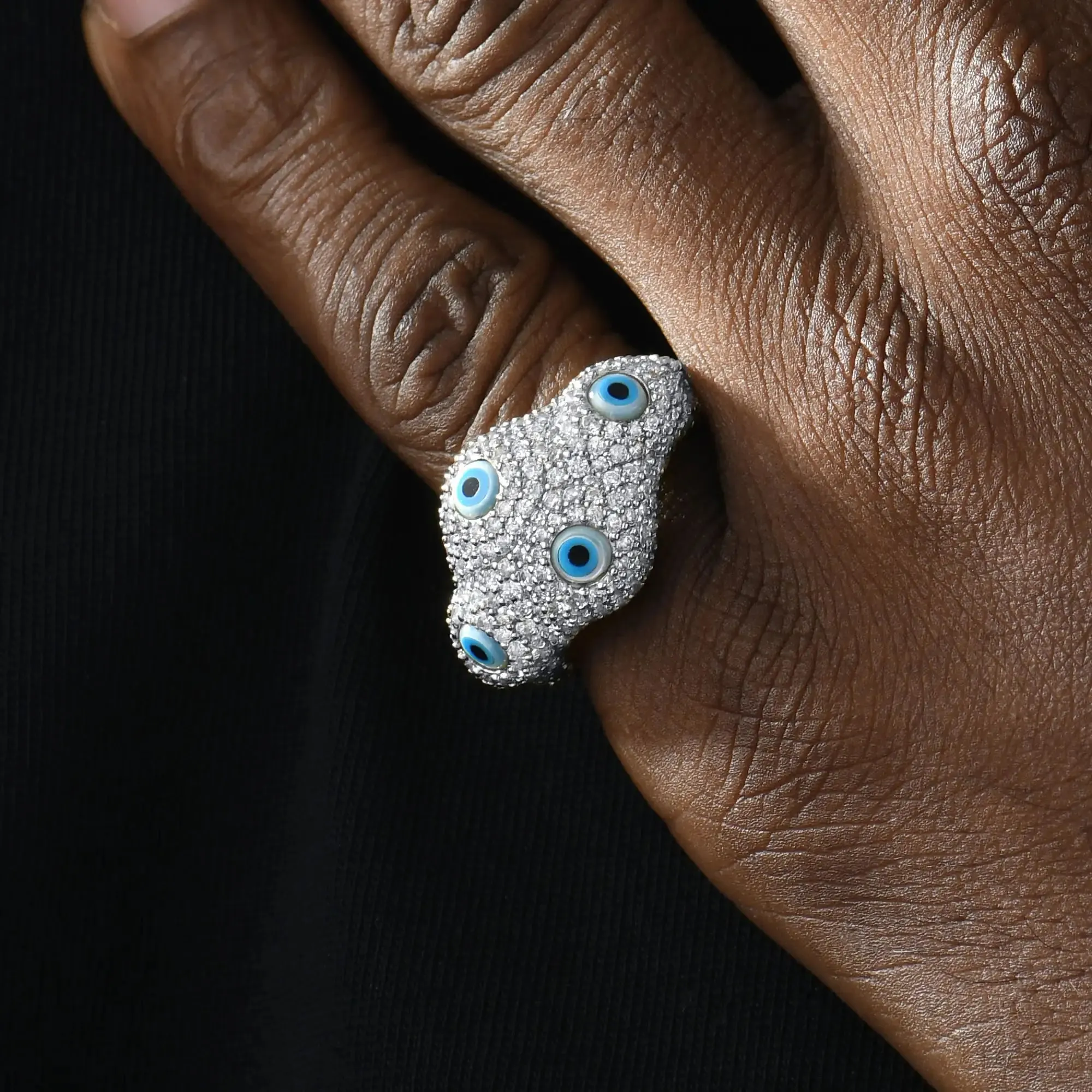 Iced Nazar Aegis Ring - Small