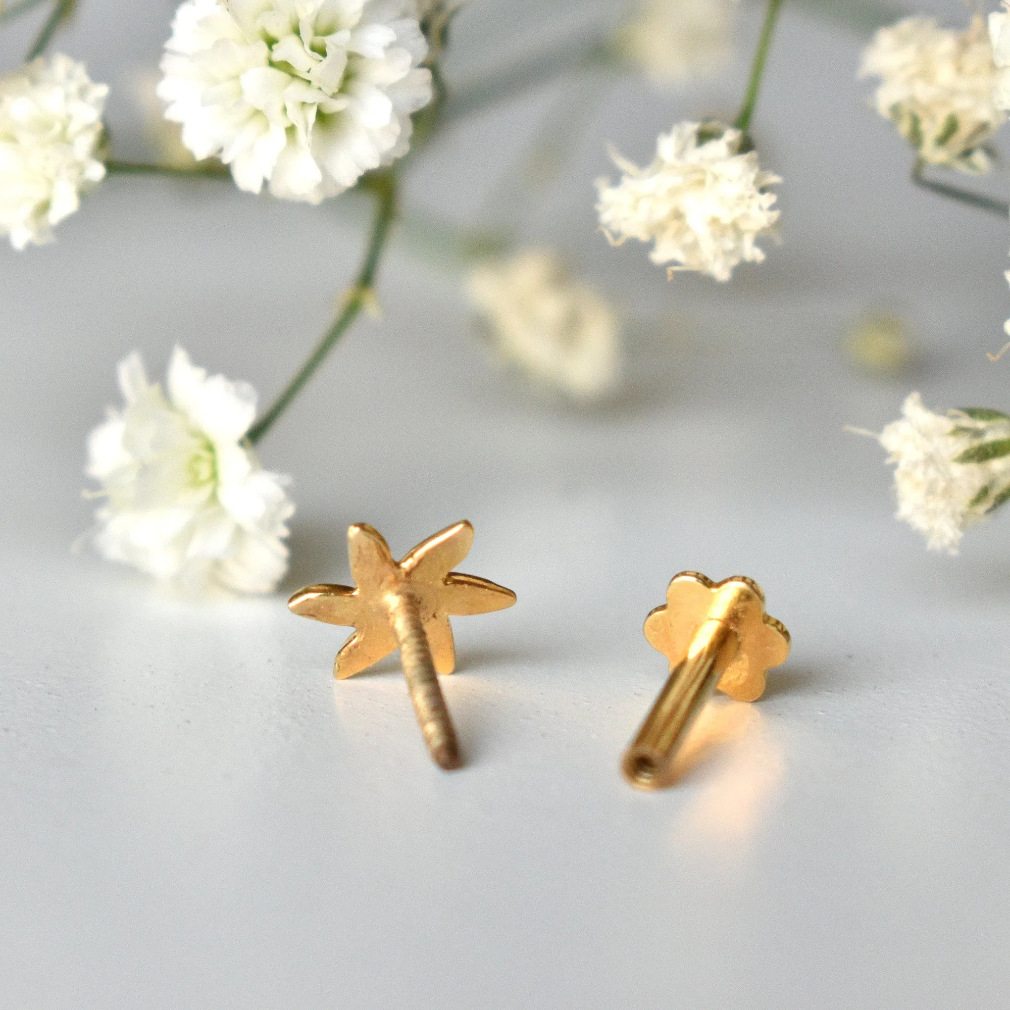 Indian Jasmine Gold Floral Stud