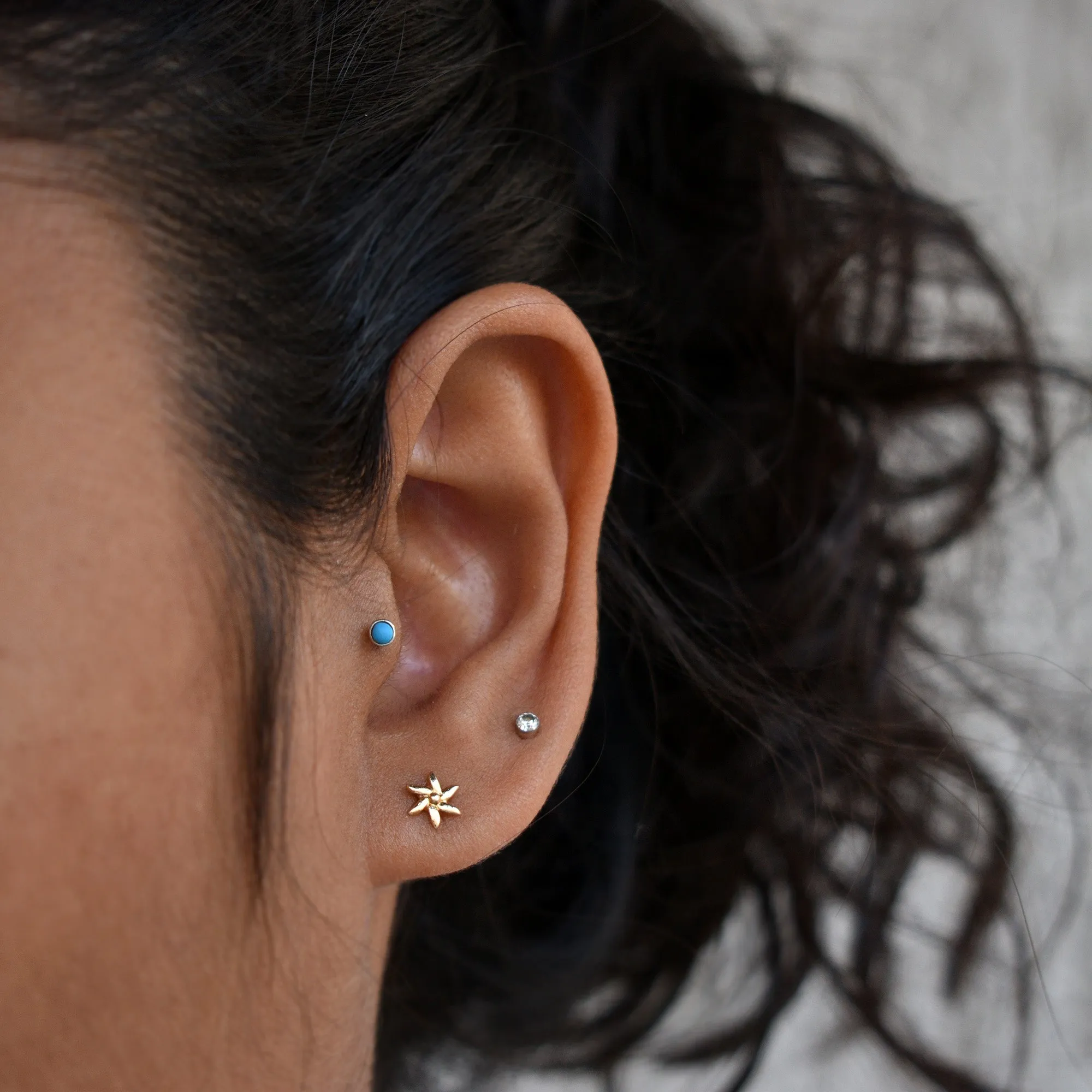 Indian Jasmine Gold Floral Stud