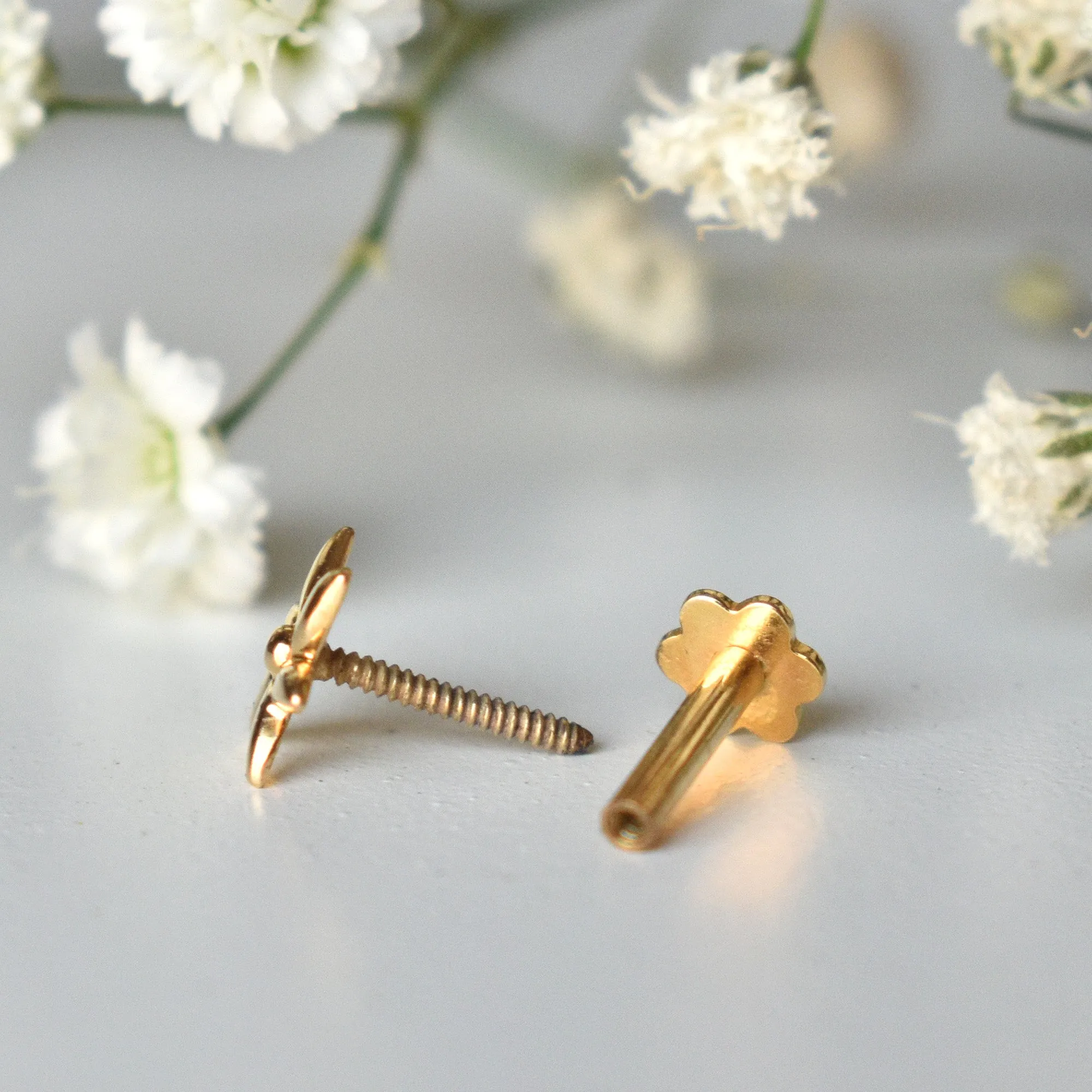 Indian Jasmine Gold Floral Stud