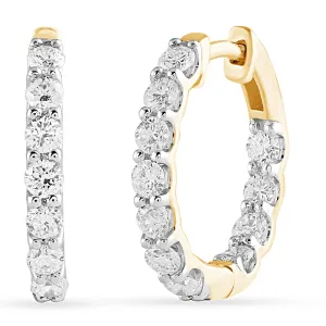 Inside Out Hoop Earrings with 1.00ct of Laboratory Grown Diamonds in 9ct Yellow Gold