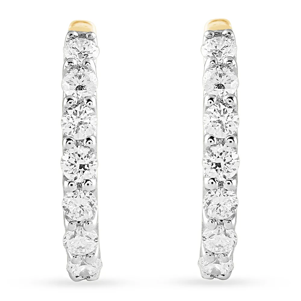 Inside Out Hoop Earrings with 1.00ct of Laboratory Grown Diamonds in 9ct Yellow Gold