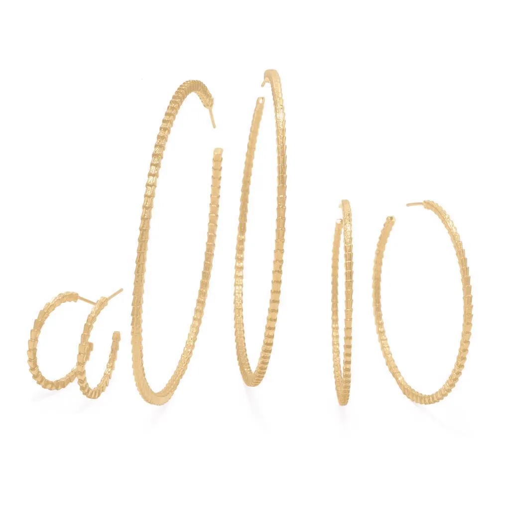 Isiro Gold Vertebrae Hoops