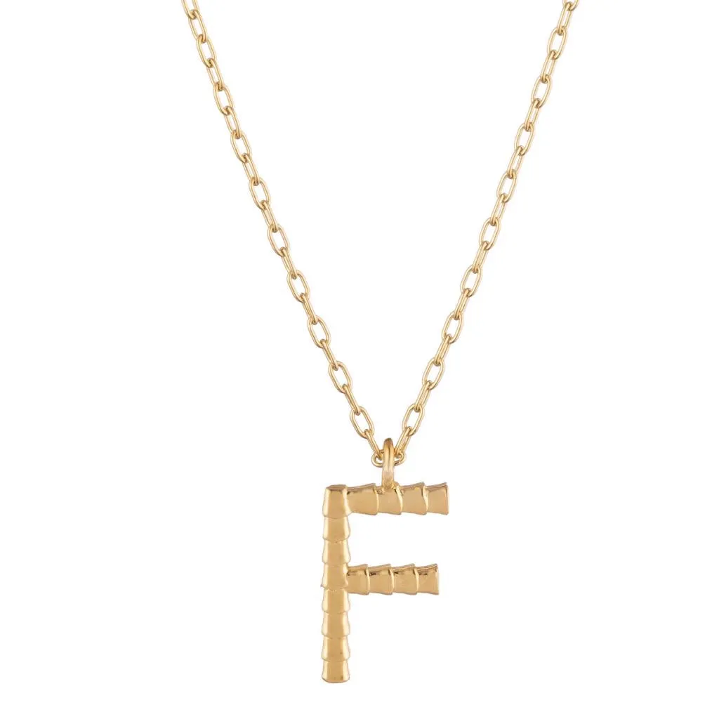 Isiro Gold Vertebrae Letter Charm Necklace