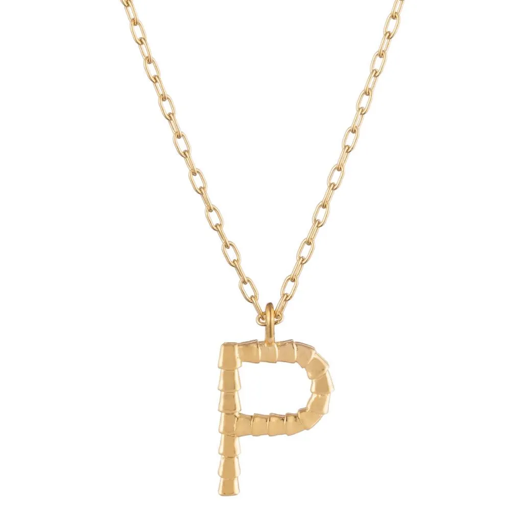 Isiro Gold Vertebrae Letter Charm Necklace