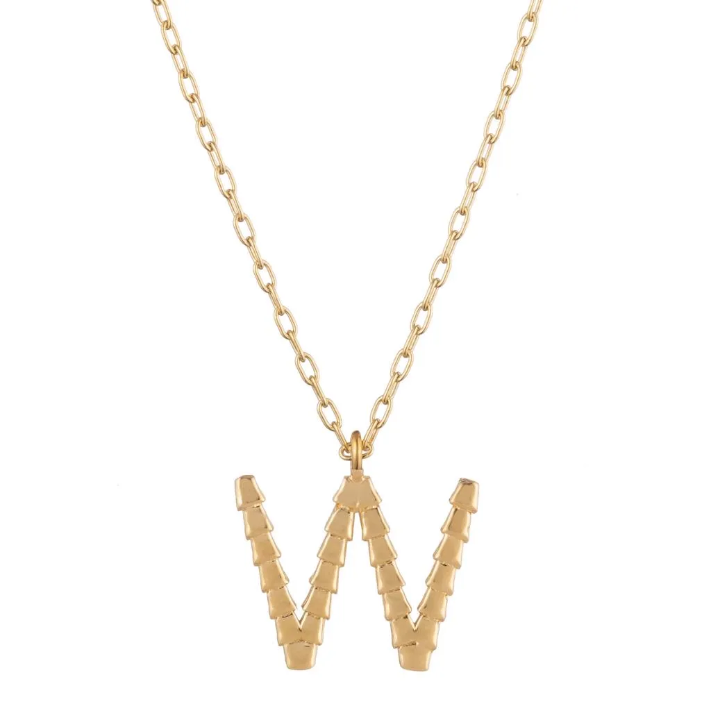 Isiro Gold Vertebrae Letter Charm Necklace