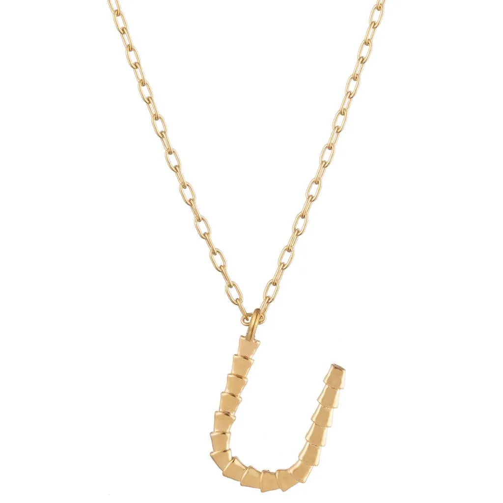 Isiro Gold Vertebrae Letter Charm Necklace